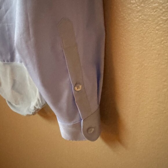 Womens Bodysuit Blouse Button Down One-Piece Long Sleeve Solid Office Work Shirt - Picture 9 of 11